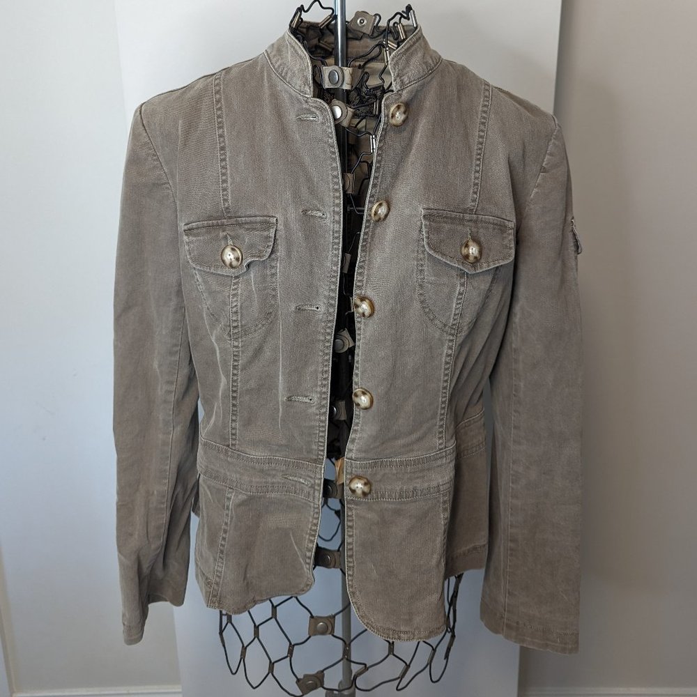 Indigo Palms Cotton Jacket Medium